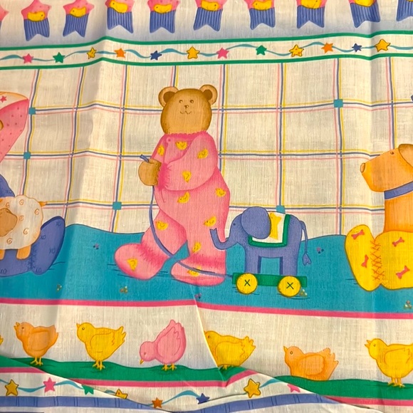 Vintage 1999 Leslie Beck Cranston Print Sewing Quilting 1yd+ Bunny Bears Border - Picture 7 of 8